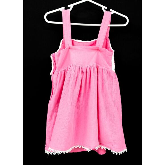 Haute Hippie Pink Flower Crochet Knit Boho Summer Tank Dress 2T - Picture 5 of 7